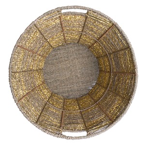 <b>Basket</b> seagrass with shimmering gold tinsel threads Handmade <b>Storage</b> <b>Basket</b> Wholesale eco-friendly Made in Vietnam - Product Image 2
