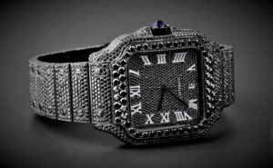 Reloj Iced Out Totalmente Negro con Números Romanos Cuadrados, Completamente Adornado con Diamantes, Automático, de Lujo, Estilo Hip Hop, para Hombre, Reloj de Joyería Premium - Product Image 2