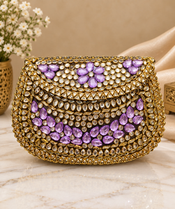 Elegante Bolso de Noche con Cierre de Mosaico Metálico Adornado con Pedrería, Accesorio de Moda para Mujer para Todas las Temporadas - Product Image 5
