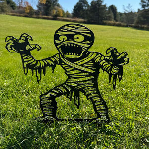 Ornements de jardin en fer pour Halloween, rehaussant les espaces extérieurs avec un attrait saisonnier de style Dark Fantasy pour les événements nocturnes - Product Image 1