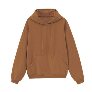 Oversized Hooded Sweatshirt Solid Color Cotton French Terry Casual Pullover Autumn Wear Men's - Product Image 3