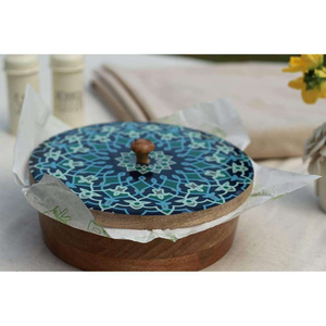 Casserole en bois de manguier de qualité supérieure, durable, écologique, pour chapati, roti, hotpot, finition lisse, couvercle robuste, classique - Product Image 2