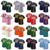 Maillot de baseball personnalisé à manches courtes, uniforme d'équipe à rayures fines, col en V, polyester, anti-humidité, vêtements de sport pour adultes