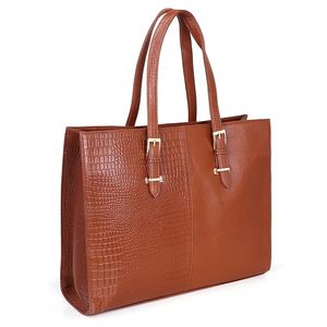 Sac fourre-tout décontracté en cuir avec fermeture éclair, deux bretelles, style classique, grande capacité, pour voyage et usage quotidien, marron pour femme - Product Image 1