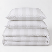 Parure de lit en satin Royal Cream T-250, 100% coton, tissé uni, respirant, toutes saisons, style simple, pour usage domestique