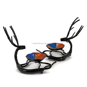 Handmade Antique Reindeer-Shaped Iron <b>Candle</b> Holder Creative Traditional Home Decor Inspired Indian Traditions Unique Tribal Ins - Product Image 4