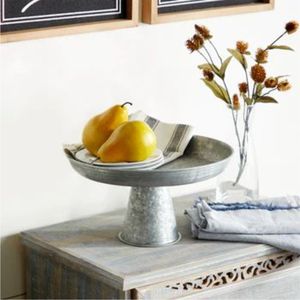 Rustic Galvanized Metal <b>Cake</b> <b>Stand</b> Pedestal Dessert Display Tray Farmhouse Tableware Wedding Party Home Decor Wholesale <b>Stand</b> - Product Image 1