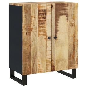 Aparador de Madera de Mango Maciza con Puertas Medianas Color Negro - Product Image 2