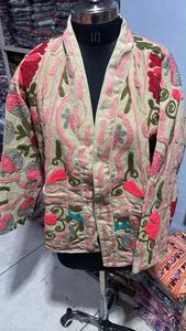 Ethnic Knitted <b>Kantha</b> <b>Jacket</b> for Women 100% Cotton Breathable Quick Dry Vintage Casual <b>Jacket</b> for Summer Winter Spring Outings - Product Image 2