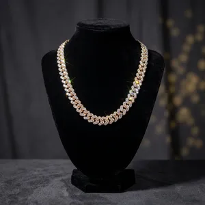 Round Brilliant Cut Solid Rose <b>Gold</b> Diamond <b>Tennis</b> <b>Necklace</b> Lab Diamond <b>Tennis</b> Chain Luxury Unisex Daily Wear <b>Tennis</b> Chain - Product Image 2