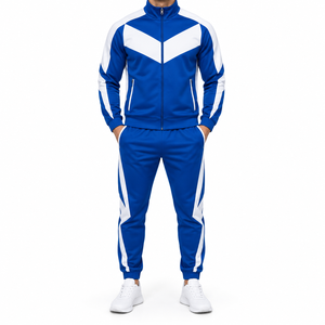 Printed Solid Color Contrast Stitch Sweatsuits for Men Pullover Boxy Hoodie <b>Baggy</b> <b>Jogger</b> Set OEM/ODM Custom Made - Product Image 1