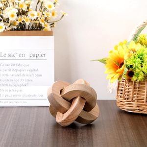 Wood Knot Decor - Hand Carved Coffee Table Decoration, Boho Chain Link Decor, Modern <b>Shelf</b>, <b>Rustic</b> Objects for Home Living Room - Product Image 3