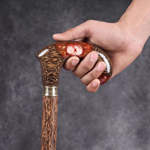 Canne de marche en bois dur avec finition élégante, bâton de marche en bois à construction robuste, canne de randonnée rustique faite à la main pour l'extérieur - Product Image 2