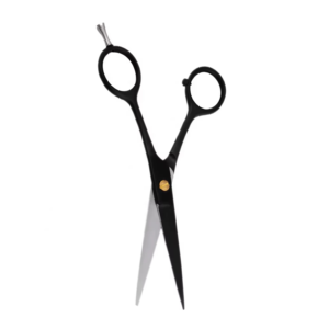 Ciseaux de barbier professionnels en acier à haute teneur en carbone, revêtement noir, avec logo personnalisé - Product Image 1