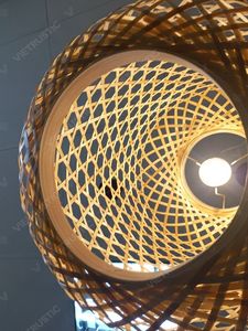 Abat-jour CAPSULE pour suspension, en bambou et rotin, pour plafonnier en jacinthe - Product Image 6