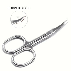 1 pièce Ciseaux à cuticules à lame courbée en acier inoxydable ambidextres, coupe-ongles pour l'élimination des peaux mortes, outil de manucure sans parfum - Product Image 4