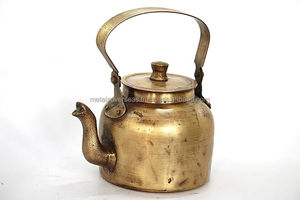 Théière en laiton plaqué or de qualité supérieure, avec couvercle et poignée, pour servir du thé et de l'espresso, articles pour la maison et les hôtels - Product Image 2