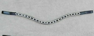 Diadema de Cuero de Alta Calidad para Caballo con Diseño de Tres Filas de Cristales Blancos y Negros para Accesorios de Brida, Disponible al Mejor Precio del Mercado - Product Image 2