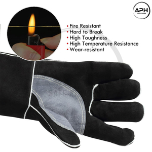Guantes de Soldadura de Cuero Duraderos de la Mejor Calidad, Protección Contra el Calor para Soldadores TIG MIG, Guantes de Protección para las Manos - Product Image 4