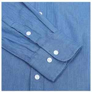 เสื้อเชิ้ตเดนิมแฟชั่นลำลองผู้ชายใหม่ ผ้าฝ้ายกันยับ ปักโลโก้ได้ แขนยาว ดีไซน์ใหม่สำหรับฤดูร้อน - Product Image 6