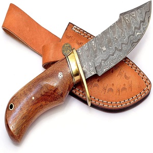 Cuchillo de caza hecho a mano de acero con alto contenido de carbono, mango de hueso de espiga completa con funda de cuero OEM - Product Image 1