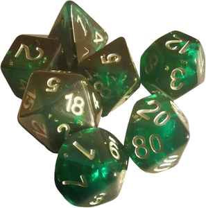Juego de Dados Poliédricos de Resina Ecológica Transparente Rojo Rubí, Estilo Ángel, 7 Piezas, con Números Dorados para Juegos de Rol DND - Product Image 6