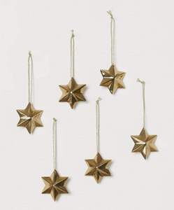 Adornos Navideños de Estrellas Brillantes, Decoraciones Colgantes en Rojo, Dorado y Plateado, de Plástico, Estilo Tradicional - Product Image 3
