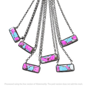Collar Bohemio de Plata de Ley 925 de Alta Calidad con Turquesa Algodón de Azúcar en Engaste de Bisel para Mujer - Product Image 4
