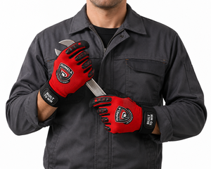 Guantes de Seguridad de Cuero de Alta Calidad Dumela International, Rayados en Rojo y Negro, Largos hasta la Muñeca, Transpirables, para las Cuatro Estaciones, Deportivos y de Uso Diario - Product Image 3