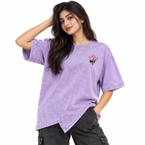 Camisetas Oversize de Algodón Premium con Lavado Ácido para Mujer, Estilo Casual y Relajado - Product Image 4