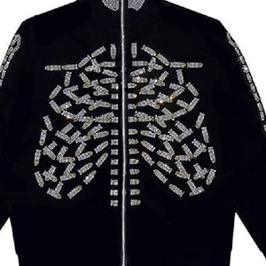 Sweat à capuche d'hiver personnalisé en cristal avec strass, fermeture éclair, haute qualité, respirant, séchage rapide, polyester/coton pour hommes - Product Image 6