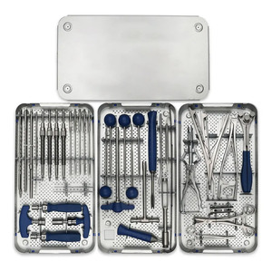 Ensemble de fixation orthopédique de la colonne vertébrale, composants en titane, vis pédiaculaires, tiges, crochets, connecteurs, équipement d'implantation chirurgicale, chirurgie spinale - Product Image 1