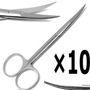 10 Tijeras Iris Premium Curvas de 4.5 Pulgadas, Instrumentos Quirúrgicos Veterinarios y Dentales - Product Image 3