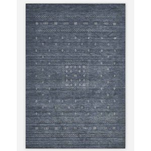 Tapis rectangulaire moderne à motif géométrique, tissage plat, antidérapant, pour salon, bleu gris, chambre à coucher, tissé à la main, décoration de luxe pour la maison - Product Image 1