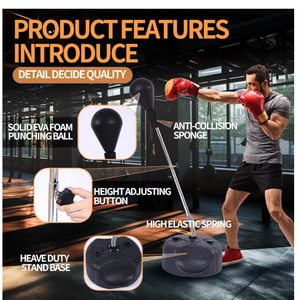 Pedestal Punching Bag Mount Kit With Wooden Base And Adjustable Height Bracket For Adult <b>Boxing</b> Training Speed Bags Collection - Product Image 6