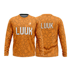 Maillot de sport et de yoga personnalisé à manches longues, respirant, antibactérien, écologique, séchage rapide, col rond, coupe classique, compression - Product Image 1