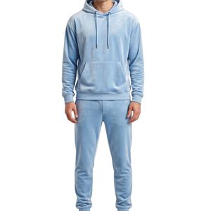 Velvet Tracksuit Men Jogging Suit Velour Full <b>Zip</b> <b>Hooded</b> Sweatsuit Two Piece Set Luxury Loungewear Winter Training Sports Suit - Product Image 4