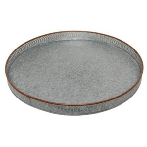 Ensemble de plateaux ovales en métal galvanisé avec poignées en corde, décoratifs, style vintage, pour la décoration de la maison et l'utilisation en cuisine - Product Image 2