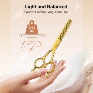 Ciseaux professionnels de coiffure en acier inoxydable pour la dégradure et la texture des cheveux, à dents coupantes, outil de salon - Product Image 6