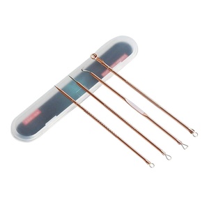 Professional 4 Piece Stainless Steel Acne Extractor Set Blackhead Remover <b>Tools</b> for Facial Pore Cleansing Care - Product Image 1