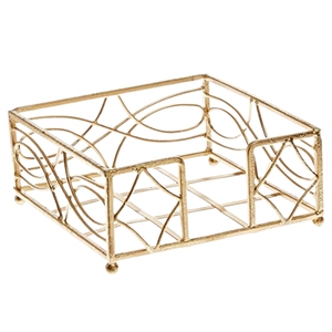 Modern Metal Wire Napkin Holder with Wooden Base Flat <b>Paper</b> <b>Tissue</b> Dispenser Stand Tabletop Decorative Napkin Rack for Kitchen - Product Image 3
