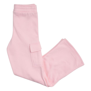 Survêtements pour enfants rose pastel à demi-zip, en coton doux et tissu riche, pantalon cargo ample, élégants pour le quotidien - Product Image 2