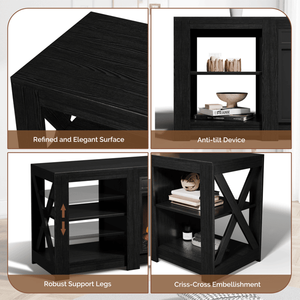 Console de cheminée électrique autoportante noire double face de 58 pouces avec foyer de 18 pouces, 149 x 40 x 60 cm - Product Image 3