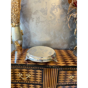 Support à gâteau en laiton couleur argent pour mariages, forme ronde, présentoir à gâteau et support à pâtisserie poli miroir - Product Image 2