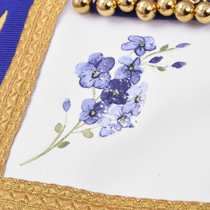 Tablier de Maître Ancien de Loge Bleue Maçonnique, Meilleures Ventes, avec Franges en Tresse Dorée et Broderie Dorée - Fournisseur de Regalia - Product Image 2