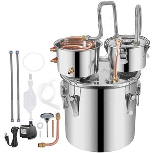 Kit per Distillazione Domestica, Distillatore in Acciaio Inox per Acqua e Alcol, Tubo in Rame, Pompa di Circolazione, Termometro Incluso - Product Image 1