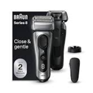 สำหรับเครื่องโกนหนวดไฟฟ้า Braun Series 8 รุ่น 8517s สีเงิน Galvano แบบเปียกและแห้ง พร้อมที่กันจอนผมสแตนเลส แท่นชาร์จแบบพกพา ทำจากโลหะ - Product Image 4