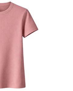 Camiseta Básica de Cuello Redondo para Mujer, Color Rosa Polvoriento, Personalizada por el Fabricante, Manga Corta, Algodón, Informal, Lisa, Ropa de Calle de Verano, con Logotipo Personalizado - Product Image 2