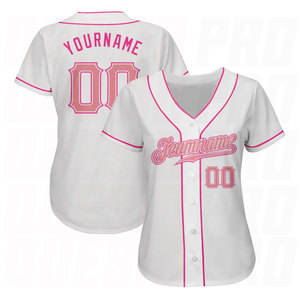 Custom White Medium Pink Gradient Authentic <b>Baseball</b> Jersey Premium Quality Sportswear Unisex Team Jersey Style Breathable - Product Image 3