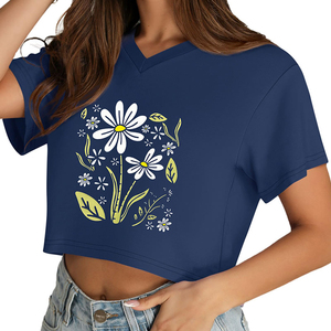 Camiseta Corta de Manga Corta para Mujer, Diseño Estético, Transpirable, Absorbe la Humedad, Ajuste Holgado, Elástica, Top de Verano, Camiseta Moderna - Product Image 2